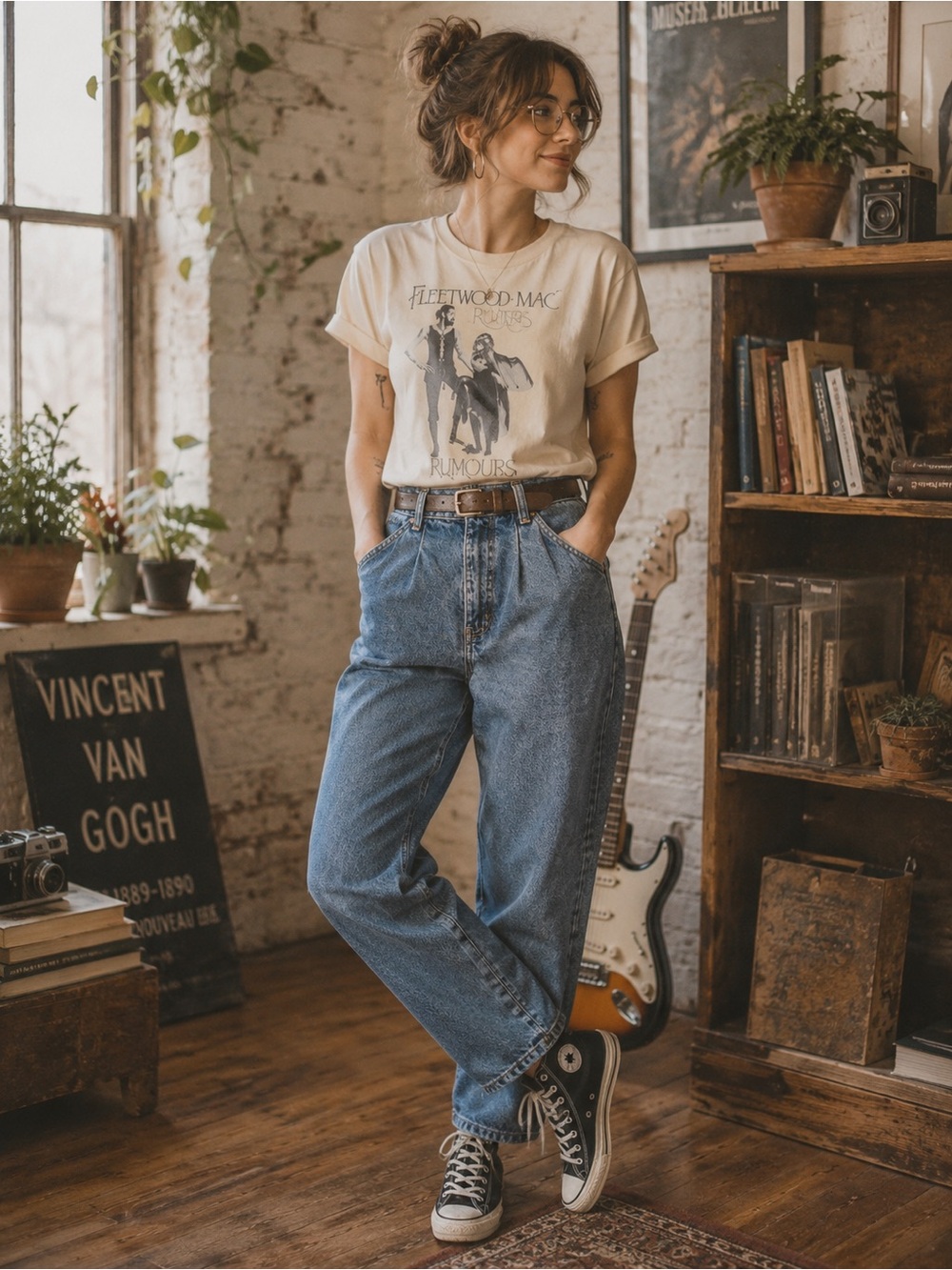 High-Waist Relaxed Fit Blue Women's Jeans